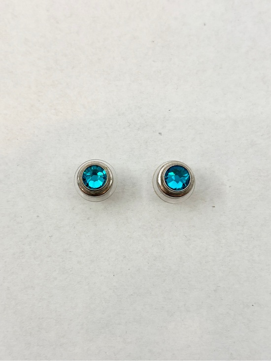 Alex and Ani Jewelry - Alex and Ani Silver Stud Earrings with Teal Blue Crystals